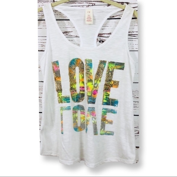 OP white LOVE tank top small - Picture 1 of 3